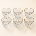 Set x6 Recipientes Corazón de Vidrio