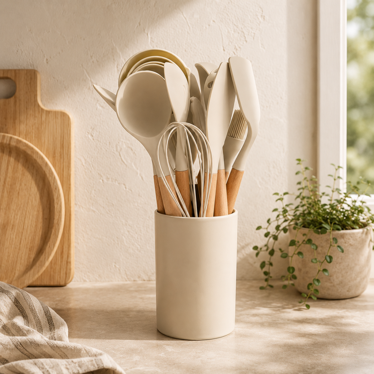 Set de Utensilios de Cocina de Silicona – 12 Piezas con Soporte