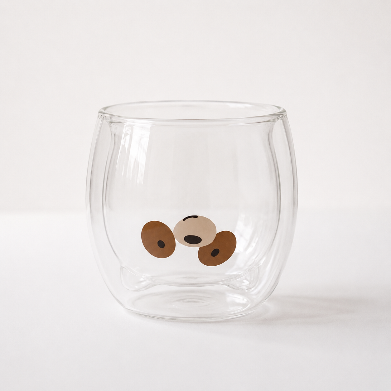 Set x2 Vasos de Vidrio Doble Pared Osito – 250 ml