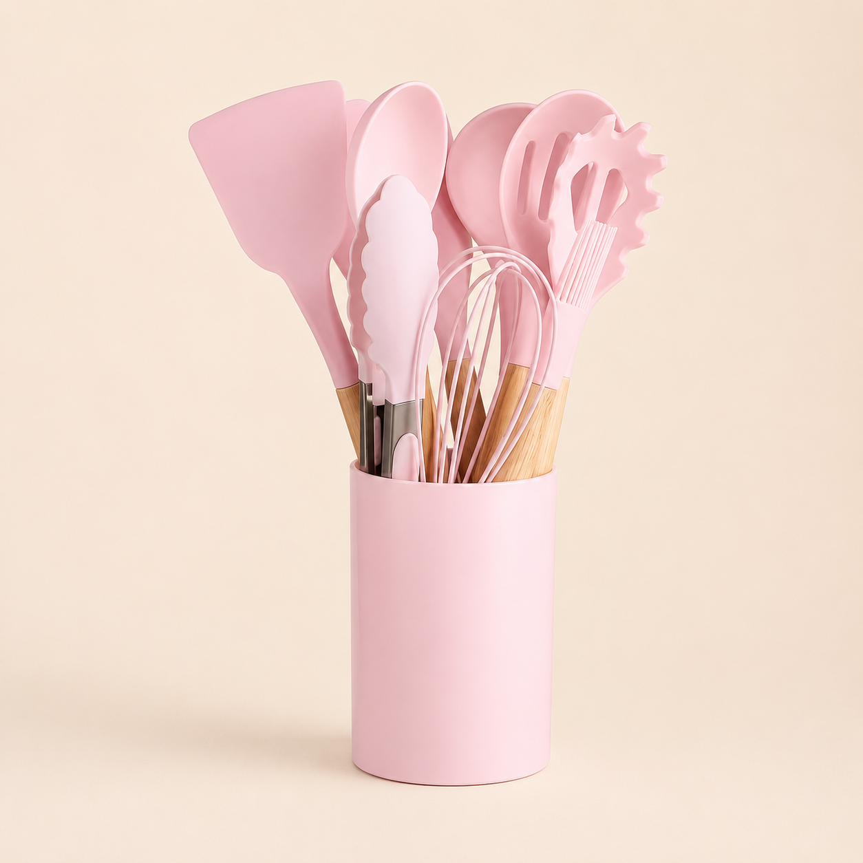 Set de Utensilios de Cocina de Silicona – 12 Piezas con Soporte